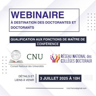Webinaire de la CP CNU et du RNCD