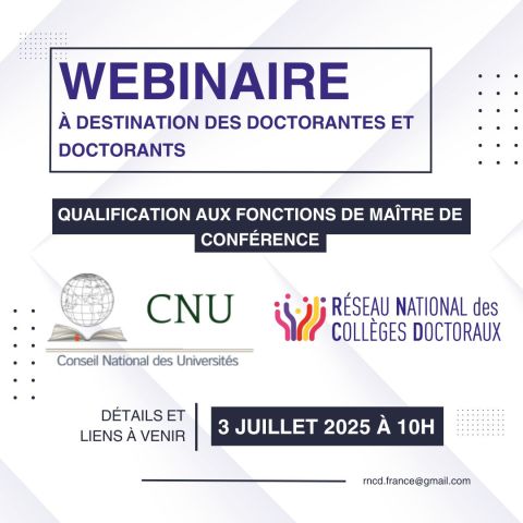 Webinaire de la CP CNU et du RNCD