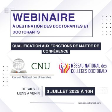 Webinaire de la CP CNU et du RNCD